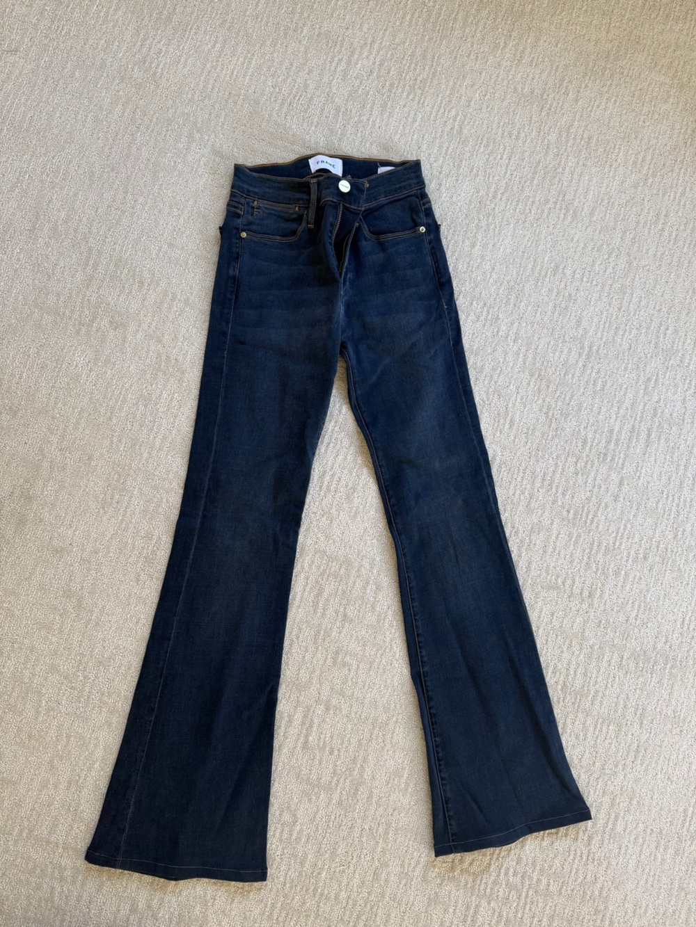Frame Dark Blue Le High Flare Jeans